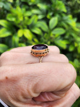 Load image into Gallery viewer, 0063: Vintage: 9ct Gold Rich Purple Amethyst Solitaire- Date Mark 1974
