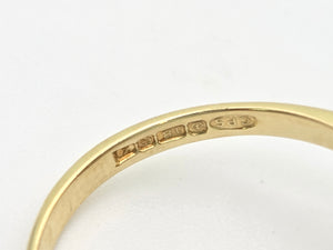 2324: Vintage: 18ct Gold Blue Sapphires Diamonds Target Ring- From 1974