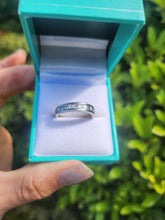 Load image into Gallery viewer, 9049: Vintage: Platinum 12 Princess Cut Diamonds (1ct) Channel Set Stacker/Half Eternity Ring - Superb condition- Crisp, clean, eye candy
