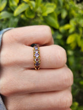 Load image into Gallery viewer, 1033: Vintage; 9ct Gold Blue Tanzanites 5 Stone Ring- simple beauty

