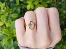 Load image into Gallery viewer, 0568: Vintage/Antique 18ct Gold Sapphire Diamonds Abstract Ring
