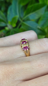 6204 Antique: 18ct Rubies Old Cut Diamonds Dress Ring- From 1911