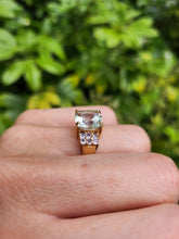 Load image into Gallery viewer, 1522: Vintage: 9ct Gold Large Cushion Cut Mint Green Amethyst Tanzanites Cocktail Ring- exceptional
