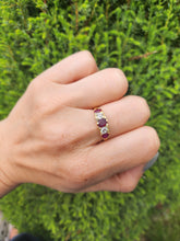 Load image into Gallery viewer, 1602: Vintage &amp; Old 18ct Gold Rubies Diamonds Ring
