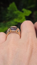Load image into Gallery viewer, 5999: Vintage: 9ct Gold Oval Faceted Purple Amethyst Diamond Dress Ring
