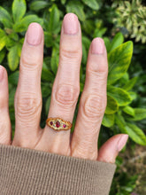 Load image into Gallery viewer, 0020: Antique 18ct Gold Almandine Garnets Diamonds Ring- Date Mark 1915-
