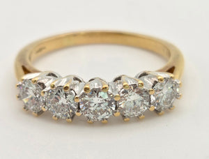 2312 Vintage: 18ct Gold Round Full Cut Natural Diamonds (1.25ct in total) Ring-Very special