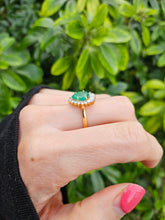 Load image into Gallery viewer, 0911: Vintage: Exceptional 18ct Gold Emerald (1.25ct) Diamonds (0.56ct) Ring- Lush
