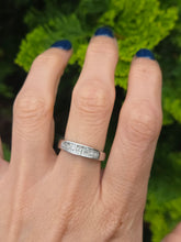 Load image into Gallery viewer, 2031: Vintage: 18ct White Gold 48 Natural Diamonds Stacker/Half-Eternity Ring
