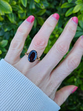 Load image into Gallery viewer, 0107: Vintage: 9ct Yellow &amp; Rose Gold Oval Almandine Garnet Ring- Date-Mark 1972
