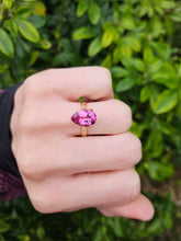 Load image into Gallery viewer, 0473: Vintage 9ct Gold Pear Cut Pink Topaz Diamonds Cocktail Ring- lovely combination
