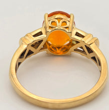 Load image into Gallery viewer, 2329: Vintage: 18ct Gold Fire Opal Diamonds Dress Ring-vibrant, vivid, sparkling
