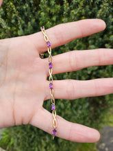 Load image into Gallery viewer, 1220: Vintage: 9ct Gold Amethysts Link Bracelet- tastefully understated
