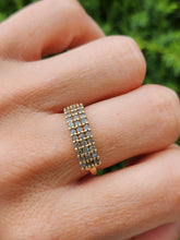 Load image into Gallery viewer, 1778: Vintage: 9ct Gold Green Topaz Stacker/Dress Ring- gorgeous green
