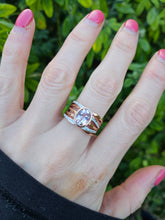 Load image into Gallery viewer, 0884: Vintage: 9ct Rose Gold Large Pink Morganite Diamonds Cocktail Ring- Wow
