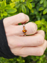 Load image into Gallery viewer, 0252: Vintage: 9ct Gold Fiery Orange Citrines Trilogy Ring- crisp, clean eye candy
