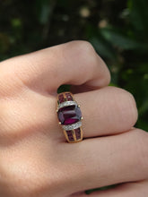 Load image into Gallery viewer, 1920: Vintage; 9ct Gold Art Deco Style Amethyst Diamonds Ring-Geometric beauty
