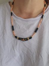 Load image into Gallery viewer, A7681: Antique: 18ct Gold Coral Necklace (Black and Angel Pink Coral)- old is beautiful
