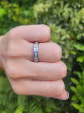 Load image into Gallery viewer, 9049: Vintage: Platinum 12 Princess Cut Diamonds (1ct) Channel Set Stacker/Half Eternity Ring - Superb condition- Crisp, clean, eye candy
