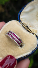 Load image into Gallery viewer, 2458 Vintage: 9ct Gold Rubies White Sapphires Tiered Ring
