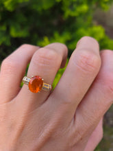 Load image into Gallery viewer, 2329: Vintage: 18ct Gold Fire Opal Diamonds Dress Ring-vibrant, vivid, sparkling
