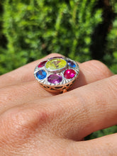 Load image into Gallery viewer, 1699: Vintage: 9ct Rose &amp; White Gold Multi-Gem Cocktail Ring -Statement eye candy

