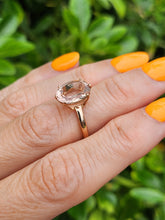Load image into Gallery viewer, 1893: Vintage: 9ct Rose Gold Pink Morganite Solitaire- Pink on Pink- LUSH
