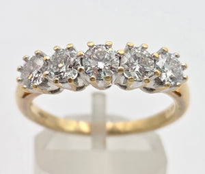 2312 Vintage: 18ct Gold Round Full Cut Natural Diamonds (1.25ct in total) Ring-Very special