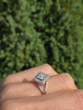 Load image into Gallery viewer, 2311: Vintage 9ct Gold Natural Diamonds Geometric Set Ring
