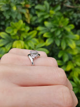 Load image into Gallery viewer, 0250: Vintage: 9ct White Gold Glacier Quartz White Sapphires Cocktail Ring
