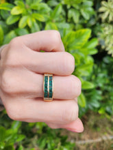 Load image into Gallery viewer, A5648: Vintage:18ct Gold Emeralds (1.25ct)  Diamonds Band- Old &amp; Heavy, Statement
