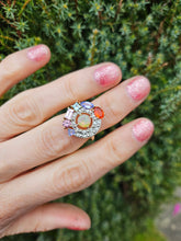 Cargar imagen en el visor de la galería, 1211: Vintage: 9ct Gold Multi-Gem Cocktail Ring- quite extraordinary
