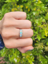 Load image into Gallery viewer, 1800 : Vintage: Platinum Opals Diamonds Dress Ring- perfectly proportioned beauty.

