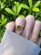 Load image into Gallery viewer, 7610: Vintage: 9ct Gold Hypnotic Round Cut Yellow Citrine Diamonds Cocktail Ring.
