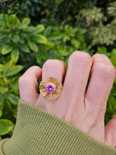 Load image into Gallery viewer, 0526 Vintage: 9ct Gold Pink Sapphire &quot;Sundial&quot; Cocktail Ring- Exceptional piece
