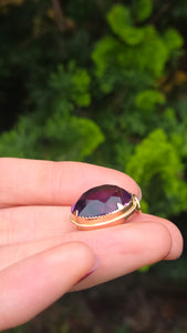 2334 Vintage Heavy 9ct Amethyst Oval Pendanmt