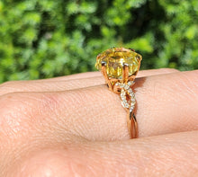 Load image into Gallery viewer, 1776: Vintage: 9ct Gold Peridot 24 Diamonds Cocktail Ring- lovely cut and colour

