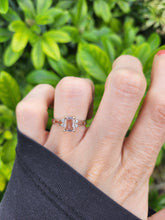 Load image into Gallery viewer, 0351: Vintage: 14ct White Gold Emerald Cut Pink Morganite Diamonds Cocktail Ring
