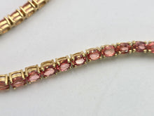 Load image into Gallery viewer, 2319: Vintage:: 18ct Gold Padparadscha 39&nbsp; Orange Sapphires (8.19ct) Tennis Bracelet- Exquisite

