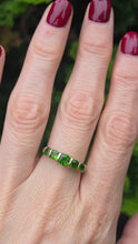 Load image into Gallery viewer, 2549: Vintage 9ct Gold Green Diopside Stacker/Hal Eternity Ring
