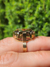 Load image into Gallery viewer, 1111: Vintage: 9ct Gold Emerald Cut Green Spinel Statement Ring- from 1970
