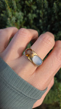 Load image into Gallery viewer, Vintage Exceptional 9ct Gold Moonstone Citrine Ring

