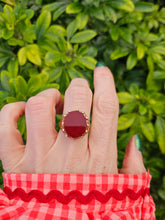 Load image into Gallery viewer, 0486: Vintage: Large Heavy 9ct Gold Red Onyx Signet Ring- Date Mark 1970
