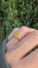 Load image into Gallery viewer, Vintage: 9ct Gold 19 Yellow Diamonds Geometric Cluster Ring
