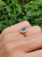 Cargar imagen en el visor de la galería, 1921: Vintage: 9ct Gold French Blue Sapphire 12 Diamonds Dress Ring- exquisite&nbsp;
