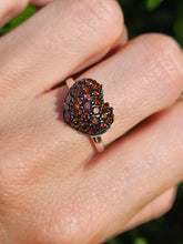 Cargar imagen en el visor de la galería, 6103 Vintage: 9ct White Gold Red Natural Diamonds Voluptuous Heart Shaped Cocktail Ring- total eye candy
