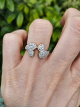 Load image into Gallery viewer, 1284: Vintage: 9ct Gold Diamonds Dramatic Pave Set Cocktail Ring- sparkling beauty
