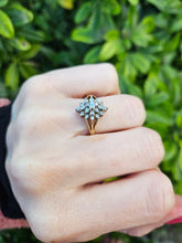 Load image into Gallery viewer, 0716: Vintage: 9ct Gold 21 Diamonds Geometric Set Ring- lovely sparkle
