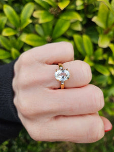 0999: Vintage: 9ct Gold Amarillo Kunzite Diamonds Cocktail Ring- rare, lovely cut