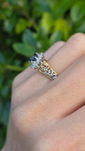 Load image into Gallery viewer, Vintage: 18ct Gold French Blue Sapphire 10 Natural Diamonds Dress Ring- From 1973
